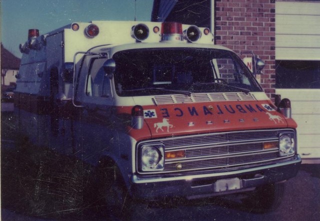 1975 Dodge F300/ Braun Mini-Mod Ambulance we bought used from Manheim Twp. Ambulance. Placed in service 12/16/79, sold in 1982.